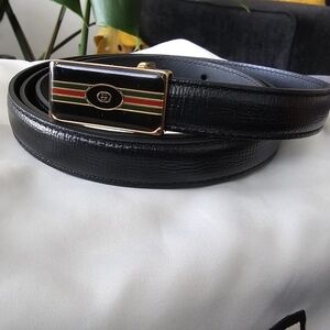 Gucci Black Skinny Belt